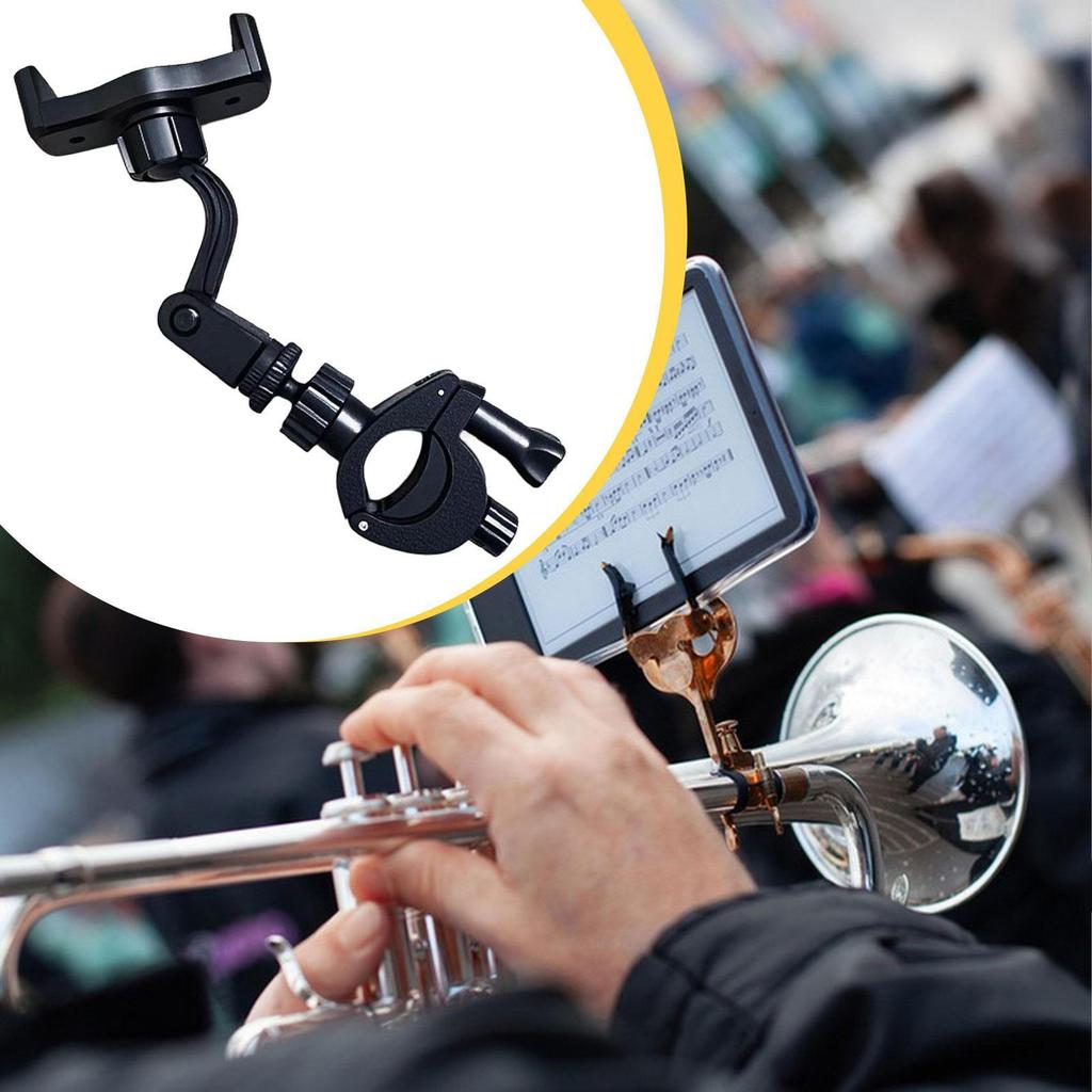 Muzyczny klips do telefonu lira regulowany 5,8-8,5 cm zacisk uchwyt do trąbki statyw do saksofonu