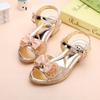 Sommer Prinzessin Kinder Sandalen Mädchen Pailletten Low Heels Rutschfeste Schuhe Mode Bowknot Kinder Strand Sandalen Kausal Vielseitig