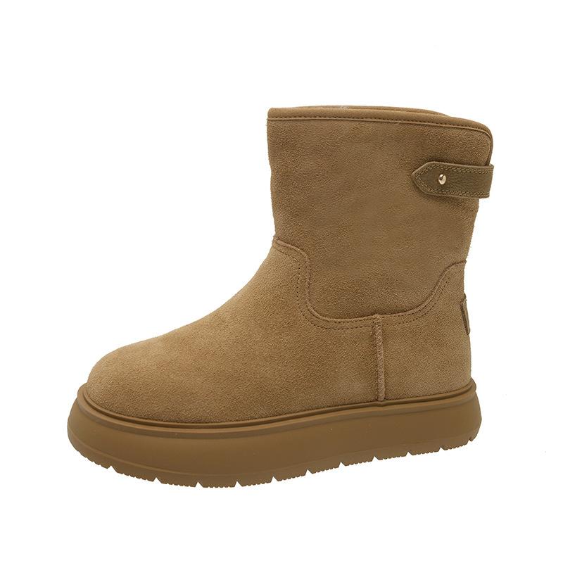 

Winter warm thickened cotton shoes platform snow boots women s short boots new comfortable casual velvet cotton boots 40 верблюд