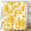 Sunflower Bath Mat Shower Curtain Set Home Decor Waterproof Fabric Printed Window Treatment 210x185cm White Yellow