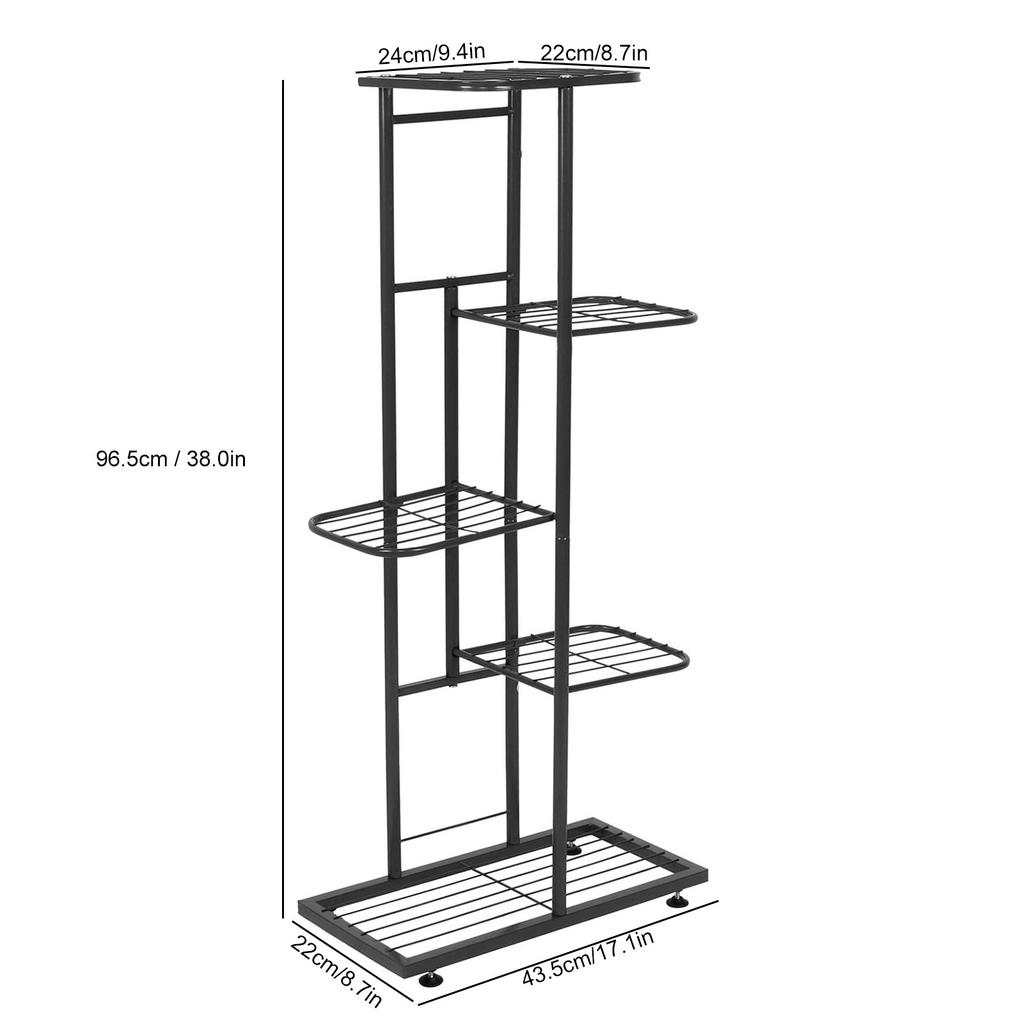 מתקן פרחים וצמחים 5 קומות פנימי, מדף תצוגה לעציצים, מחזיק למרפסת גינה, קישוט