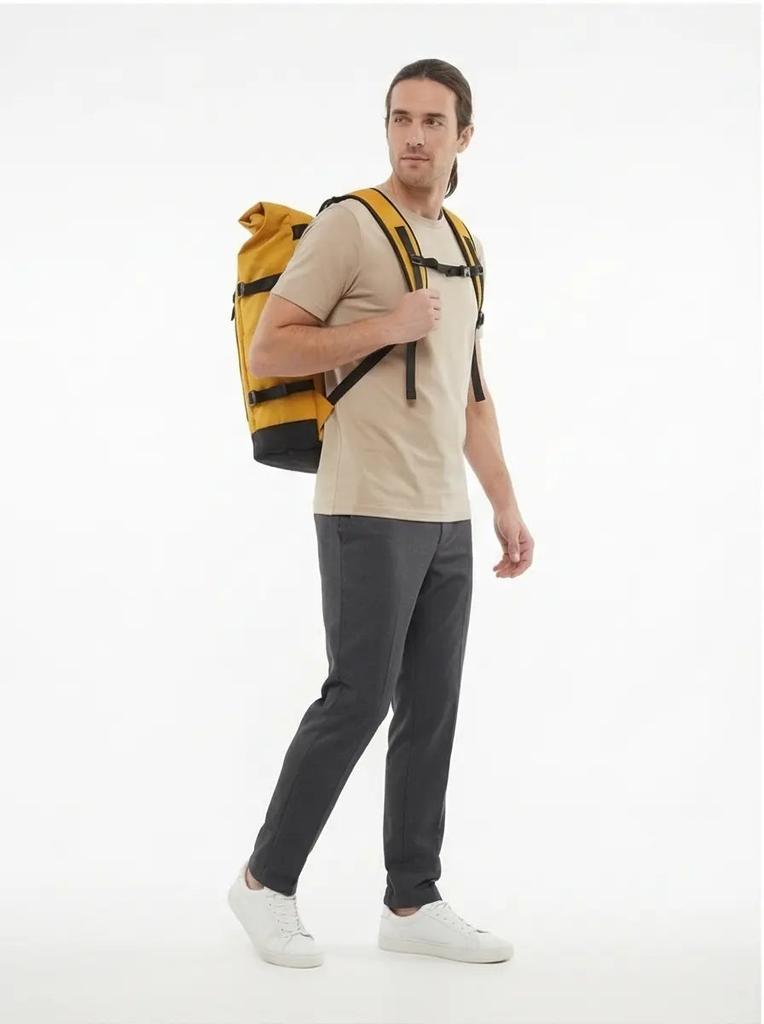 Wings Roll-Up Travel Backpack 29L Rook Dark Yellow