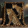 Leopard Print Flannel Blanket Wild Animal Design Soft Plush Blanket for Bedroom Living Room Cozy Warm Throw Blanket Animal Lover
