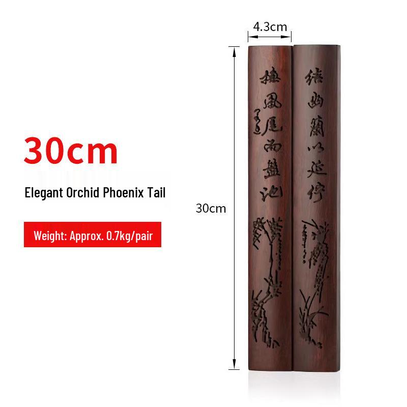 Ebony Redwood Carved Paperweight Set for Calligraphy Books