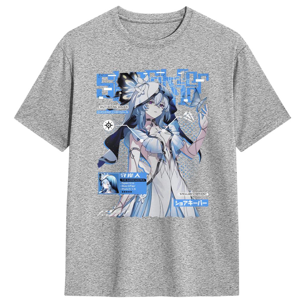 Wuthering Waves Characters Tshirts For Unisex The Shorekeeper Awesome Cotton Tee Shirt Crew Neck Short Sleeve Big Size Clothes