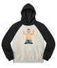 [Pat&Mat] Motion Pat Raglan Hoodie - Black / Oatmeal