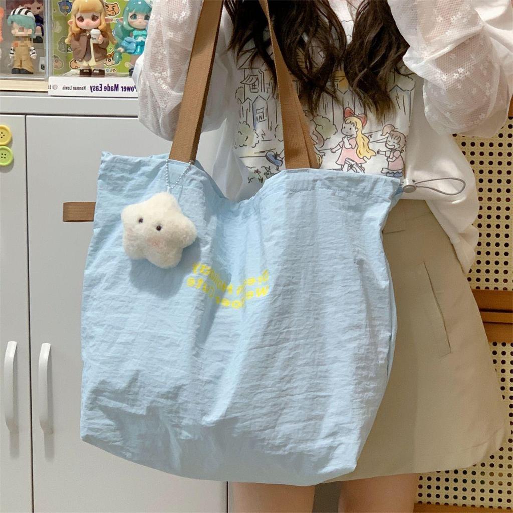 2025 Prosty Dojazd Torba Płócienna na Jedno Ramię - Duża Pojemność, Lekka, Casualowy Design dla Studentów