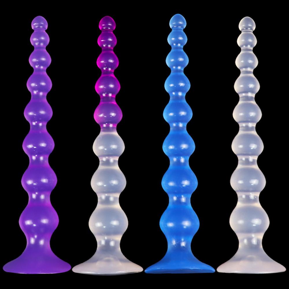 Transparent Colored Bead Anal Plug SM For Men And Women Large Suction Cup For Sexual Pleasure Anal Expansion Device Adult Toy