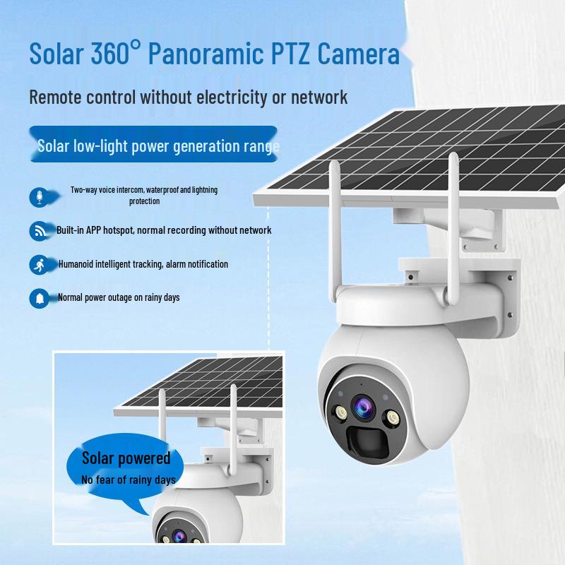 

4G WiFi Solar-Powered Outdoor Camera with 360° Ultra-Clear Night Vision and Mobile Remote Monitoring WiFi Solar Monitoring