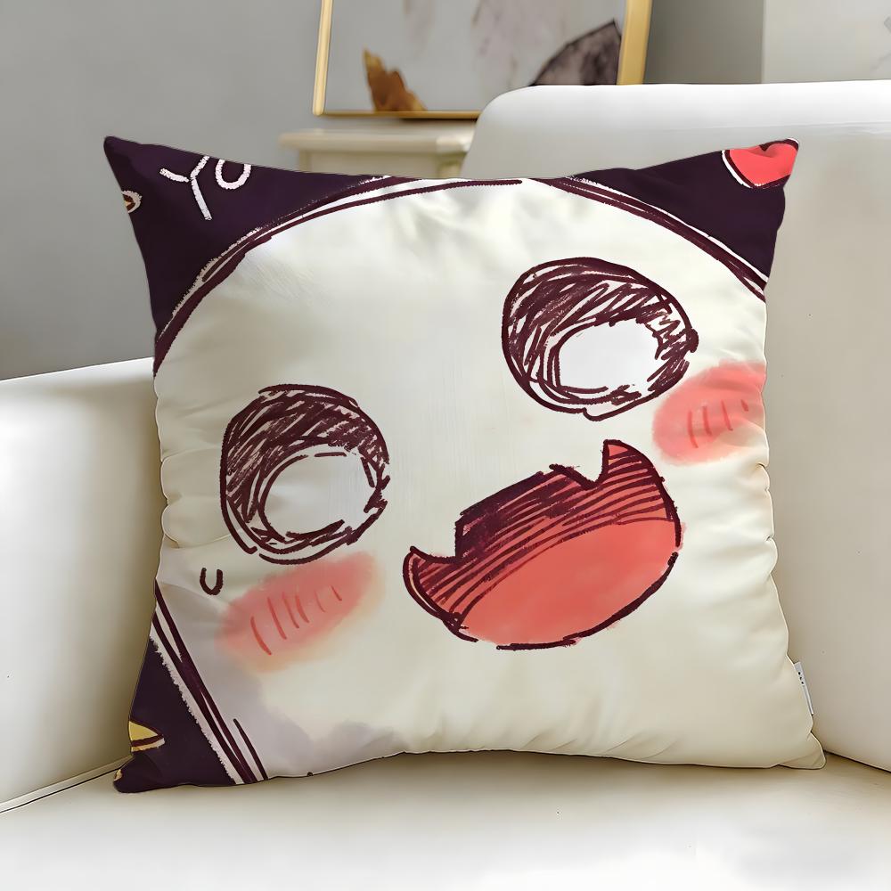 Character Cute Ghost Cushion Cover Soft & Easy-Wash Pillow Case – Versatile For Couch, Bed, Travel And Office