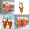 Cute Carrot Bunny Plush Toy Pendant For Bags And Keys, Soft Short Plush, 15cm Height