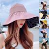 Women Summer UV Protection Wide Brim Foldable Sunshade Hat Bucket Hat Sun Cap Beach Cap