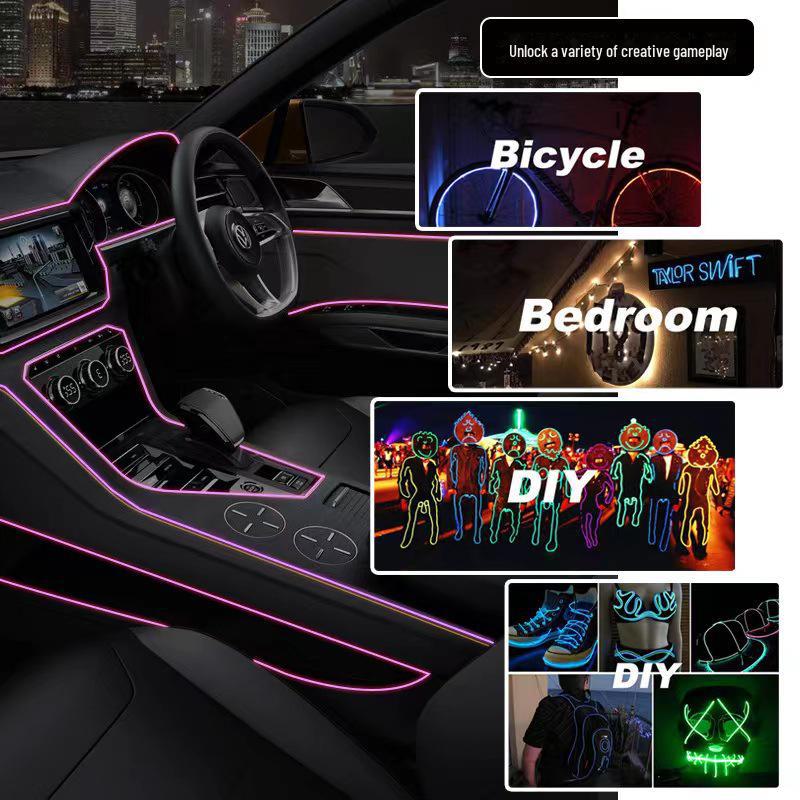 5m Clip-On LED Interior Cold Light for Cars and Motorcycles
