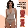 Shapewear Bodysuits for Women Sexy Sleeveless Halter Tops Summer V Neck Leotard Going Out Backless Bodycon One Piece Body Shaper