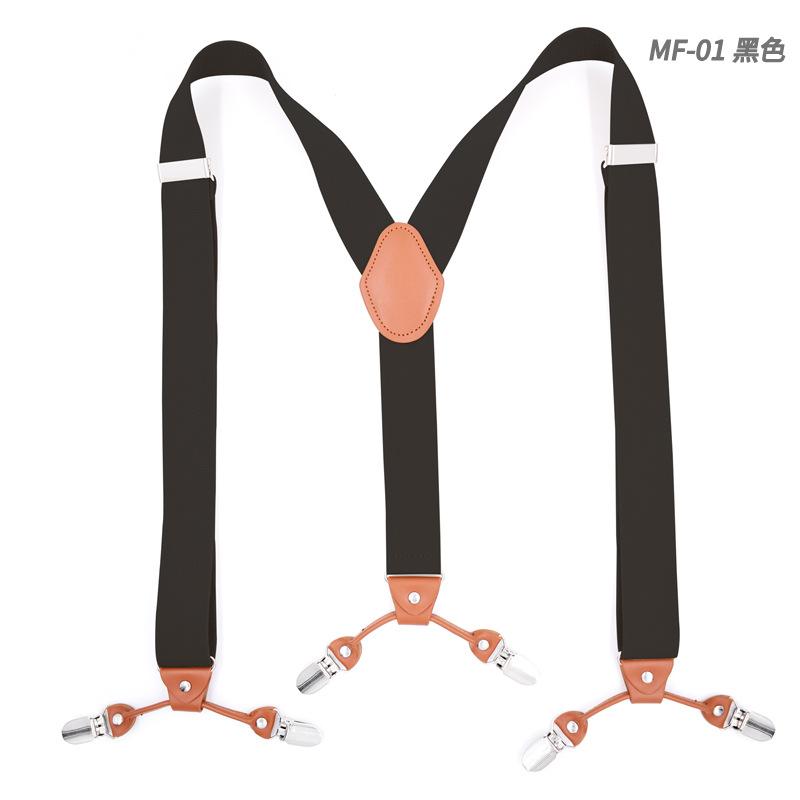 Man's Braces Leather Suspenders Adjustable 6 clip Men's Suspenders Fashion Clothing Recessionista Gift for Dad