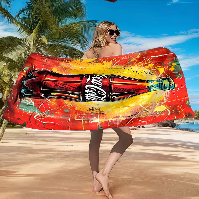 Coca-Cola Artwork Design Strandtuch, Schnelltrocknend, Pflegeleicht, Geeignet für Fitness und Strandurlaub, Sport-Essential