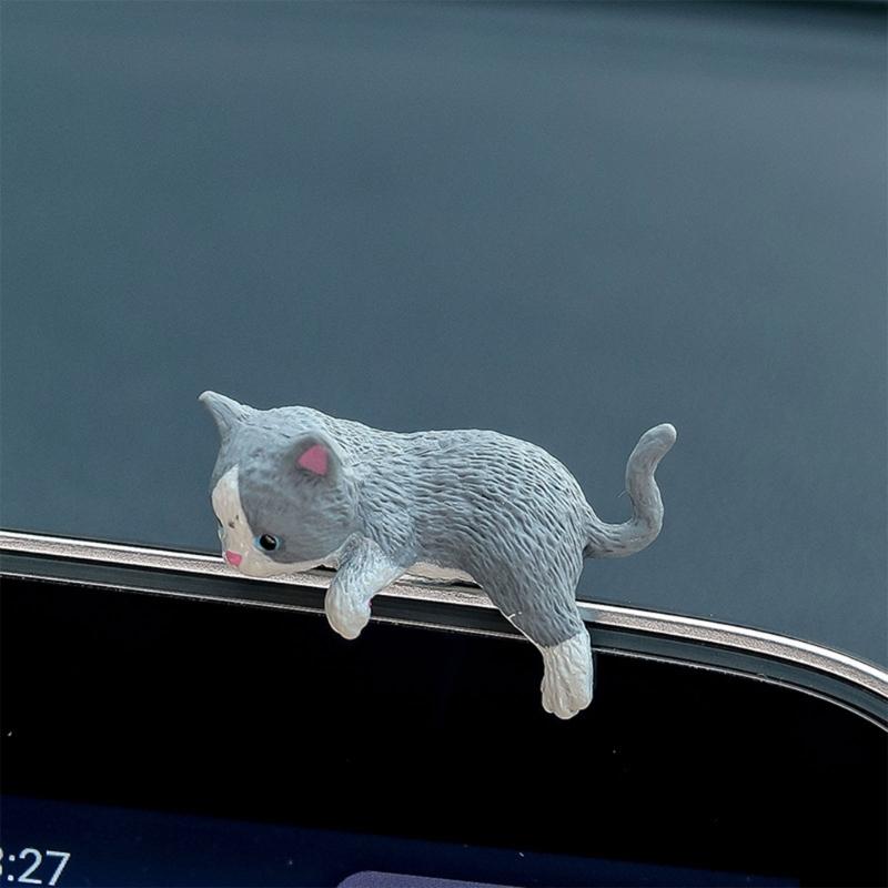 Cats Fingurine Computer Monitor Decors Mini Dog Kitties Screen TV Decorations Personality Car Accessories Mascots Craft