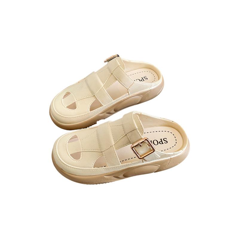 Thick Sole Sandals Women Fashion Hollow Out Color Blocking Beach Slippers Summer Outdoor Casual Slides