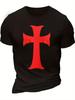 Tempelritter Kreuzzüge Kreuz Grafik T-Shirt 100% Baumwolle Rundhals Kurzarm Sommer Lässig Herren T-Shirt Streetwear