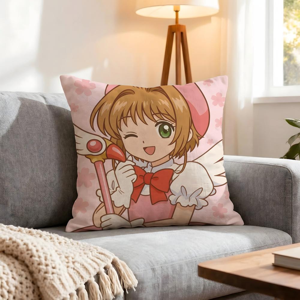 Anime Cardcaptor Sakura Cushion Cover 1Pcs Decorative Covers Soft Cushion Case For Sofa Couch Decor 40X40 45X45 Pillowcases