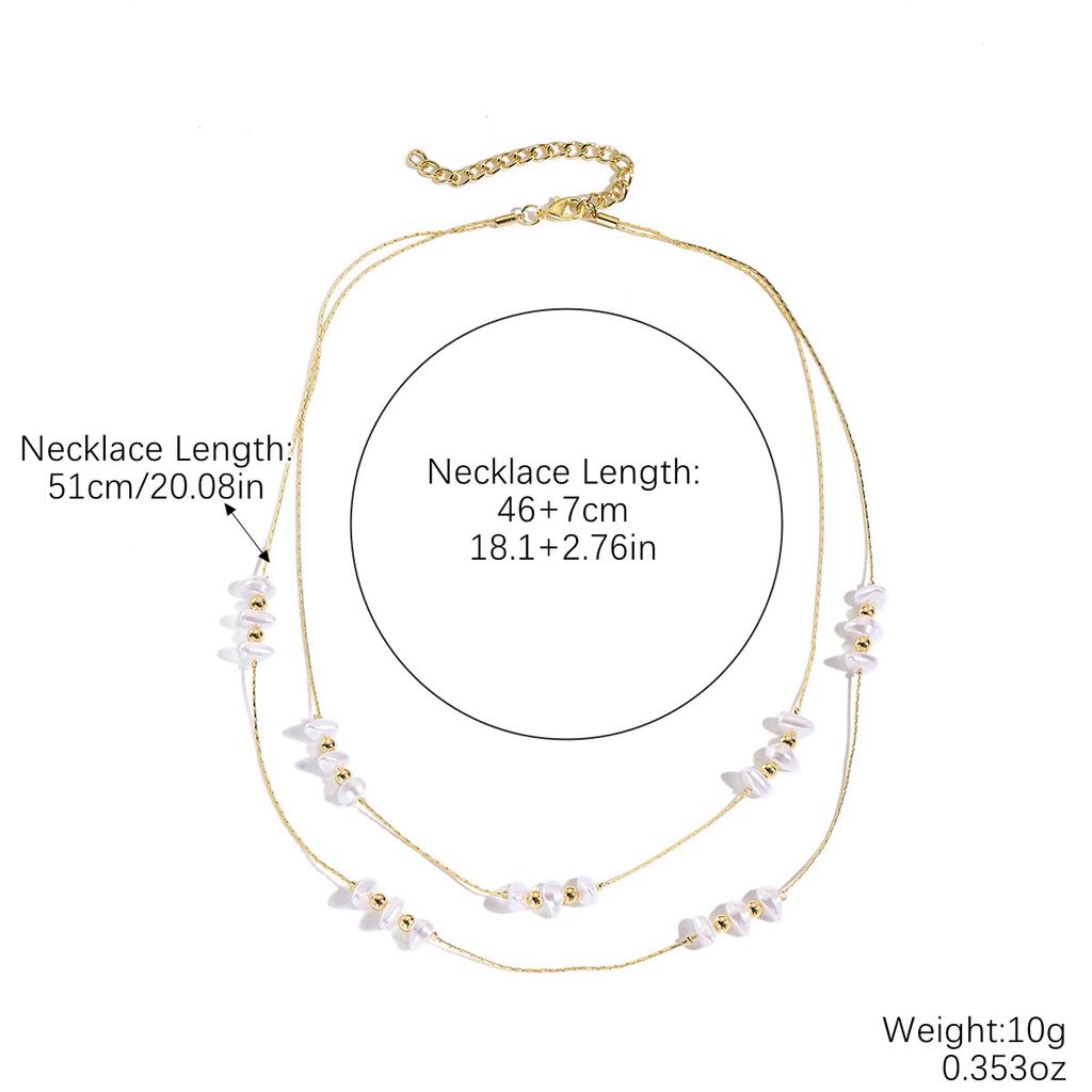 Necklace for Women Accessories Advanced Sense of Fashion Temperament Beaded Double Necklace Japan and South Korea Collarbone Chain Elegant Necklace