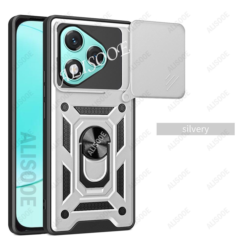 Funda for Honor 400 Lite 5G / Honor 400 Pro Global Case Slide Camera Ring Stand Holder Shockproof Cover for Honor 400 Lite Capa