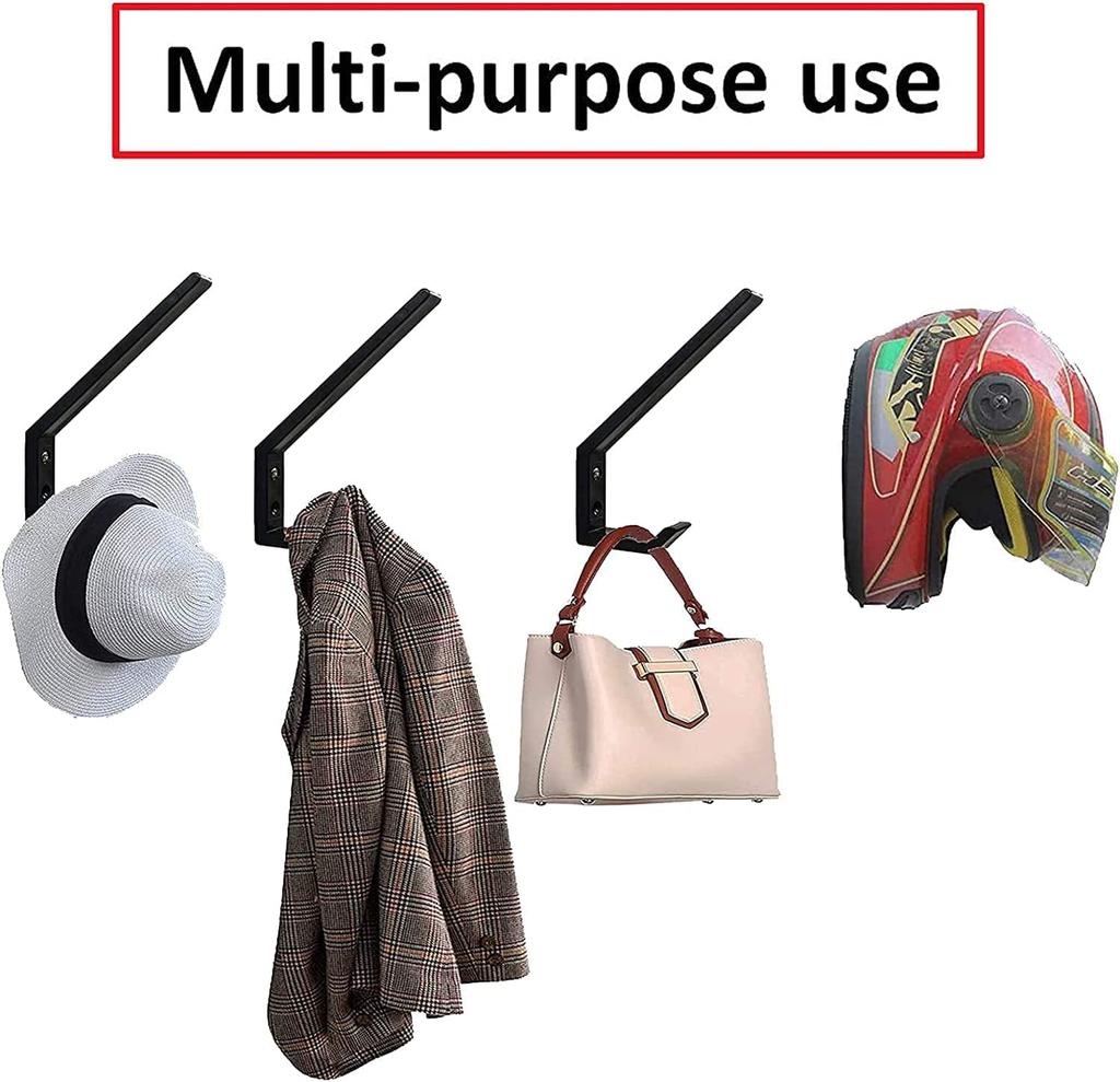 Set of 2 Motorcycle Helmet Hooks Multi-Purpose Jacket Hanger Key Bag Holder Wall Hanger
