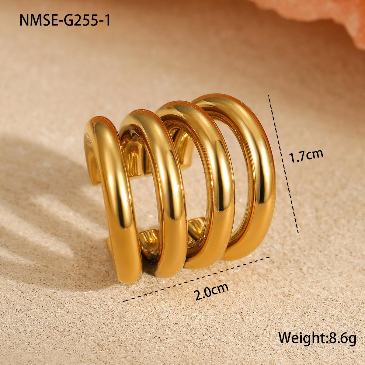 GEMCHIC Women s C-Shaped Ear Cuff Clip-On Earrings for No Piercing Ears Stainless Steel Fashion Minimalist Hoop Ear Cuff