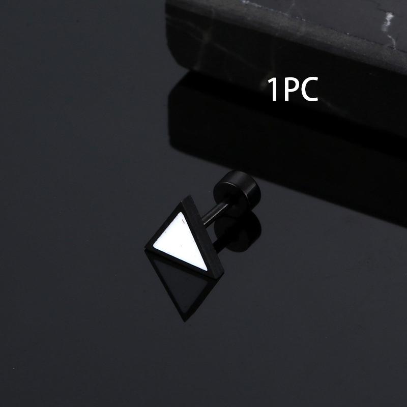 1 PZ Nuovo Moda Punk Nero Argento Colore Occidentale Geometrico Triangolo Borchie Orecchini Per Donne Uomini Ragazze Gioielli