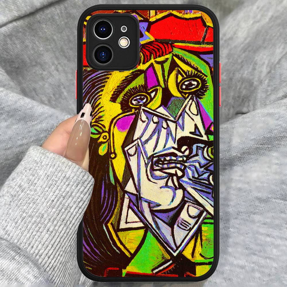 

Picasso Abstract Art Painting Silicone Case For IPhone 16 15 14 13 12 11 Pro Max Plus X XS MAX Shockproof Matte Cover iphone 12 pro
