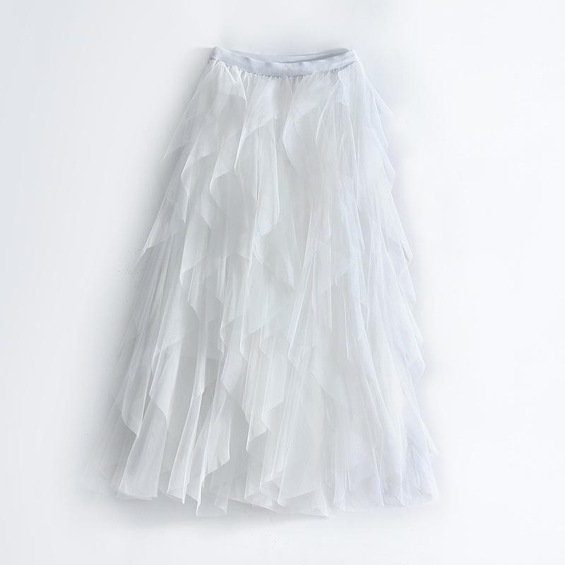 Women's Irregular Mesh Skirt - Multi-Layered Puffy Long Cake Skirt for Spring/Summer 2023: Super Fairy Style Dress