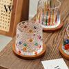WOOCH Painted Rotating Glass Couple Cups Gift Set