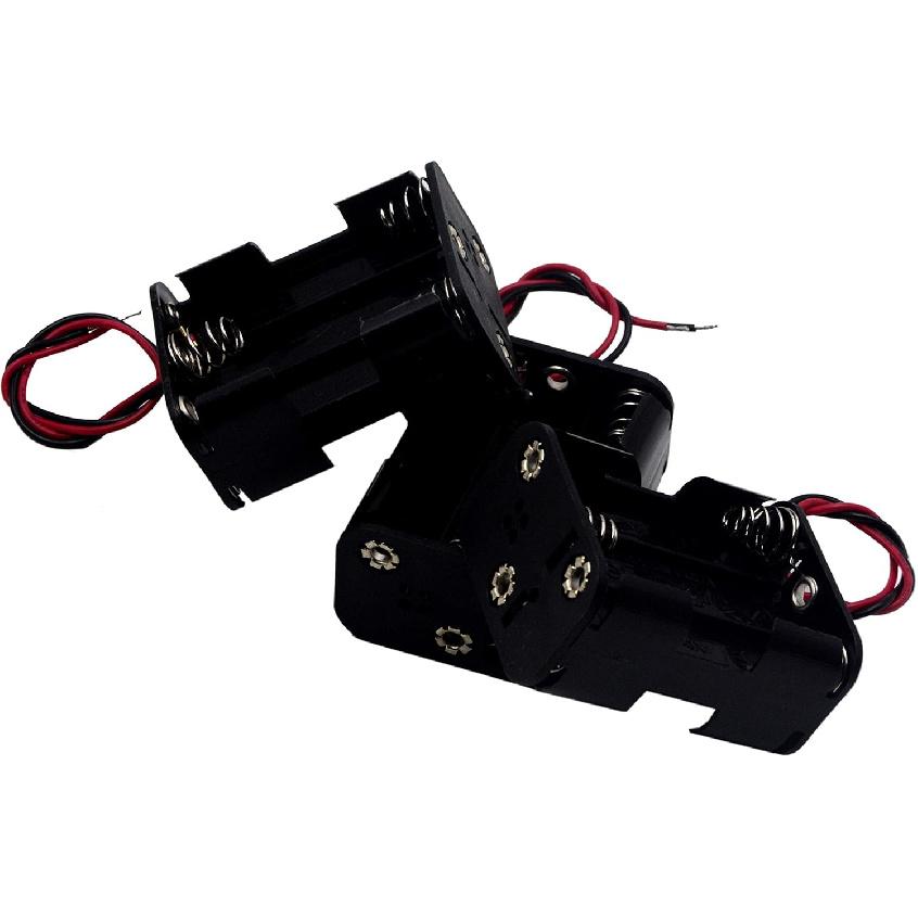 (Pack of 3 6 AA Battery Holder, 9v AA Battery Holder with Leads