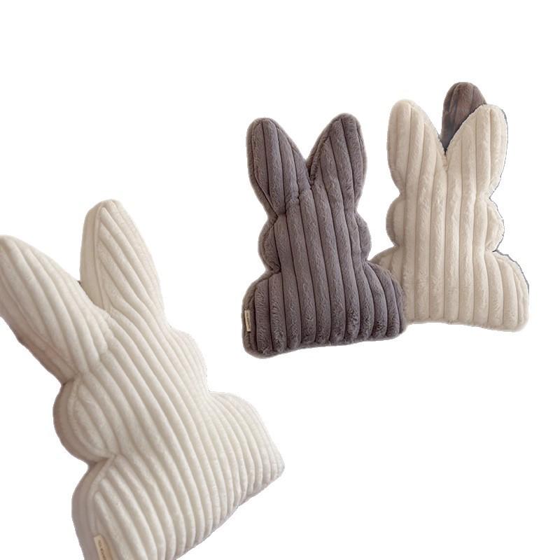 Striped Rabbit Plush Throw Pillow – Soft, Skin-Friendly Cushion for Home Decor Gift
