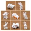 8 Pcs Rabbit Fairy Garden Accessories Mini Resin White Bunny Figurine Miniature Rabbit Animal Figures for Spring Easter Egg Fillers Party Supplies