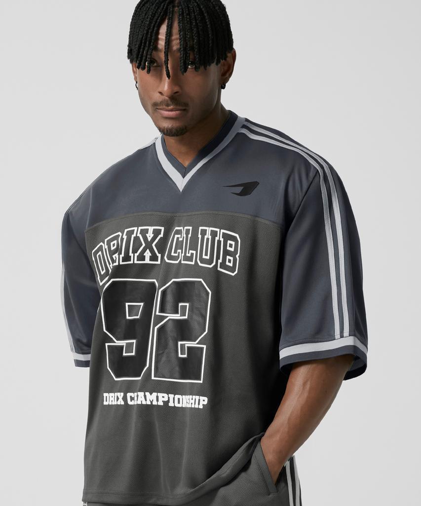 DRIX Rugby Track Oversized Mesh Jersey Half Sleeve_Navy