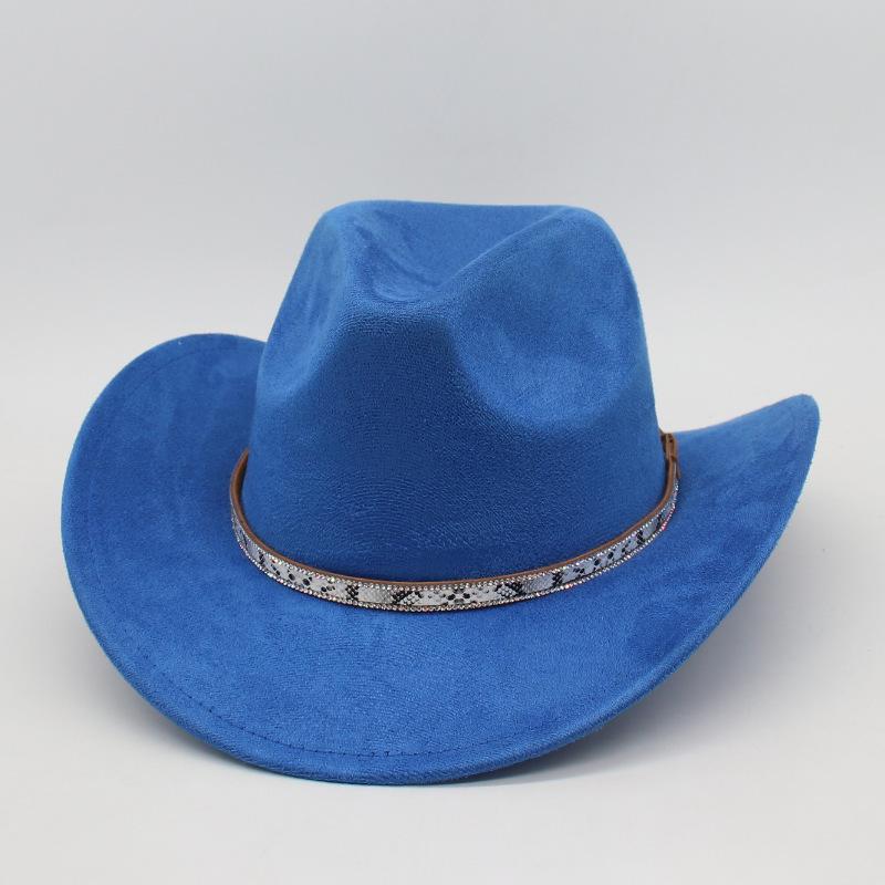 

White Leather Textured Tibetan Woolen Hat Men S And Women S Wide-Brimmed Top Hat Western Cowboy Hat Jackson Jazz Hat one size fits all [j denim]