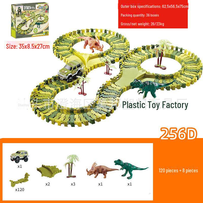 Elektrická dinosauří dráha s montážním ruským kolem pro děti