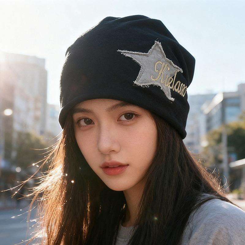 Women's autumn and winter hats, crimped warm knitted hats, ear protectors, cold-proof pullovers, and headcaps for men