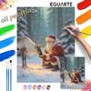 Christmas Santa Claus and reindeer forest snow digital painting oil painting art kit hand painting home decoration painting