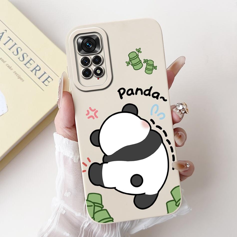 For Xiaomi Redmi Note 11 11s 4G Case Redmi Note 11 Pro 4G Global Cute Panda Rabbit Cartoon Soft Silicone Lens Protective Bumper