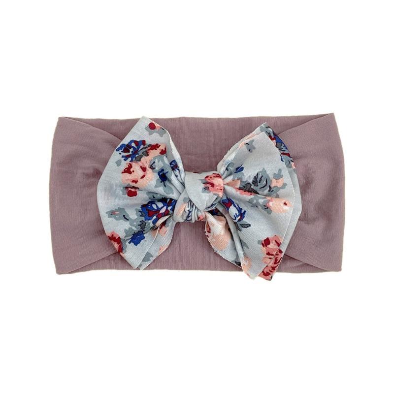 baby new children's hair accessories cute baby floral seamless wide headscarf nylon bow baby headband