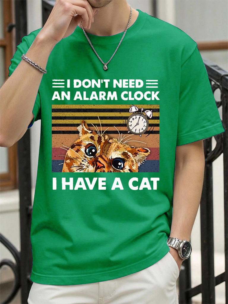 I DonT Need An Alarm Clock I Have A Cat Prints TShirt Women Cotton Summer Tops Soft Loose ONeck T Shirt Casual Womans Clothes