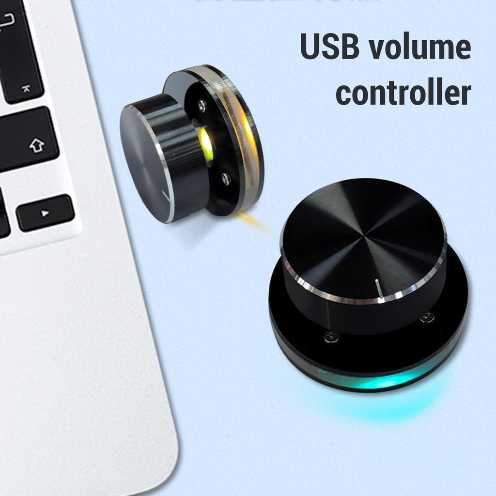 USB Volume Control Knob Versatile Professional External Media Adjustment Controller 360 Degree Rotating Plug and Play for PC