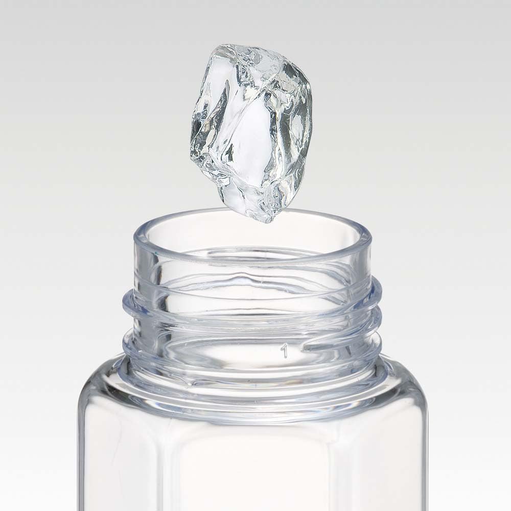 Skater Easy-to-Grip Hexagonal Plastic Water Bottle, 250ml, Blow-Drop Design, for Adults and Kids, Direct Drinking, Transparent, Snoopy Design,