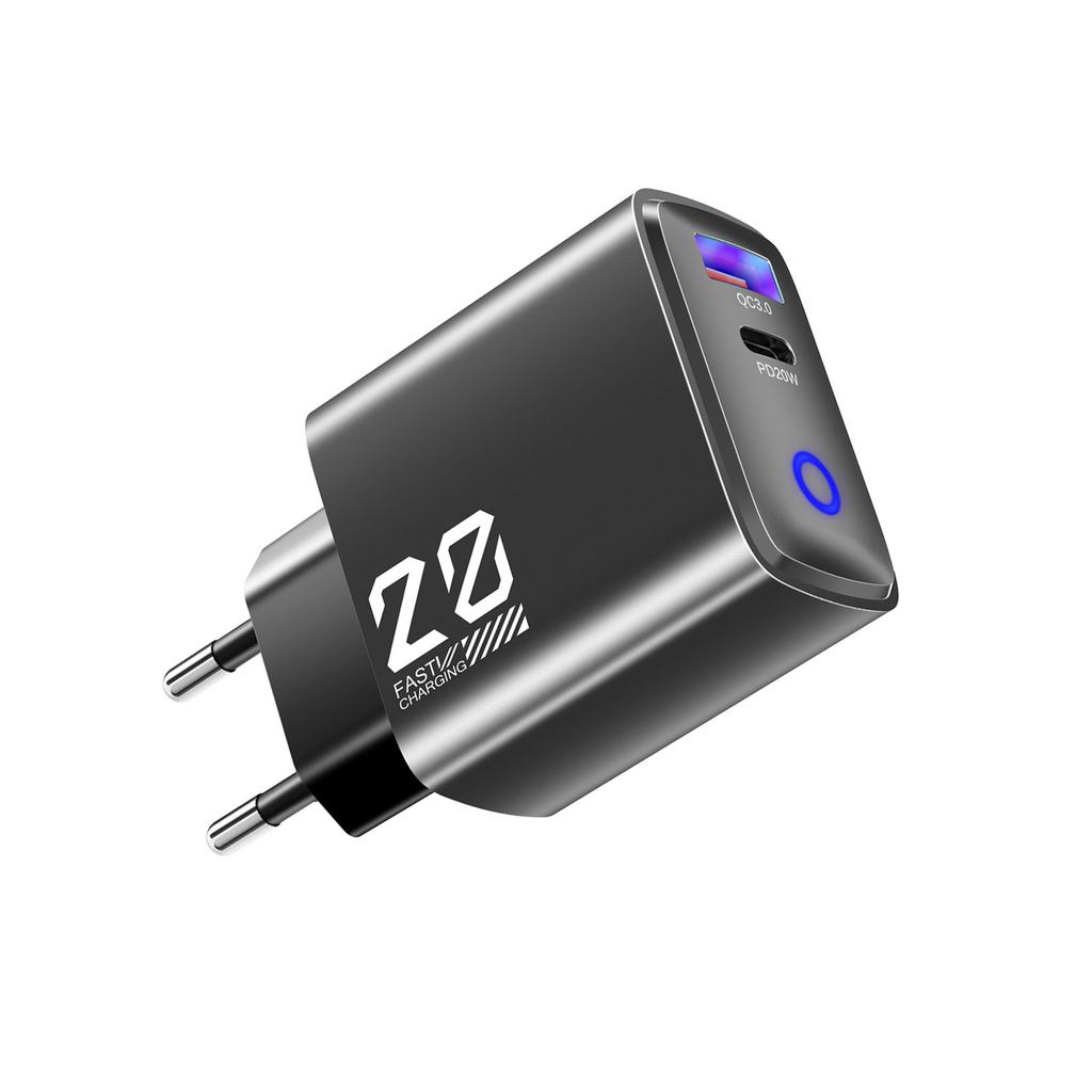 20W Type C Charger Plugs With LED Light Indicator European Socket Compactly Size Universally Compatibility For Phones