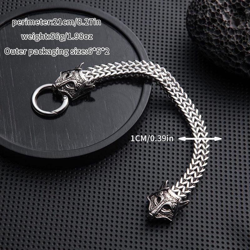 Men's Bracelet Retro Punk Style Stainless Steel Snake Head Beast Head Skull Jewelry Does Not Fade