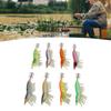 8pcs Shrimp Lures Luminous Silicone Realistic with Sound Beads Shrimp Baits for Squid Octopus 3.5