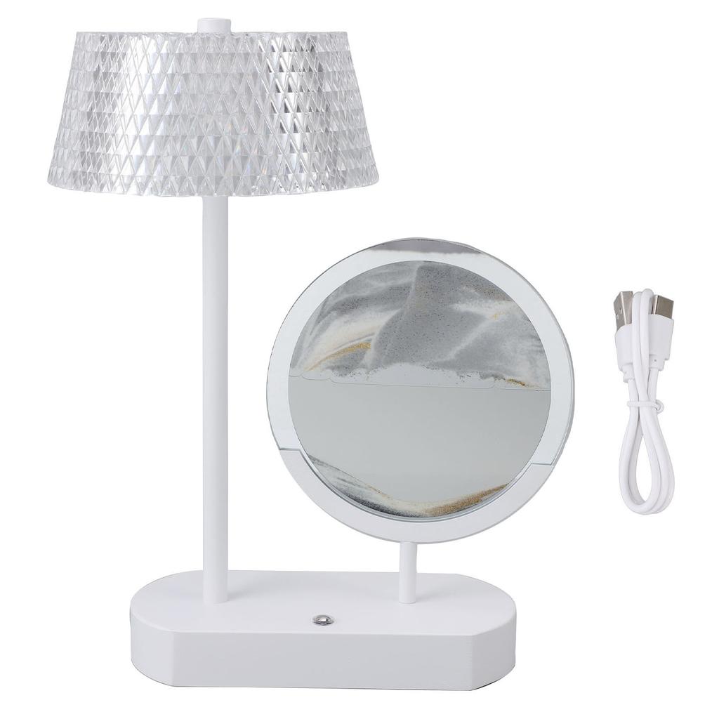 Moving Sand Desk Lamp Crystal Table Lamp USB Charging 3 Modes Stepless Dimming Touch Control Table