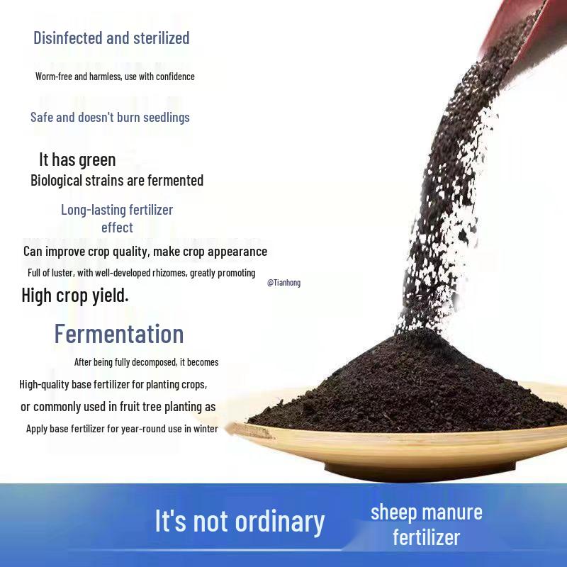 Organic Fermented Sheep Manure & Chicken Fertilizer for Flowers, Plants, Melons, Fruits & Vegetables